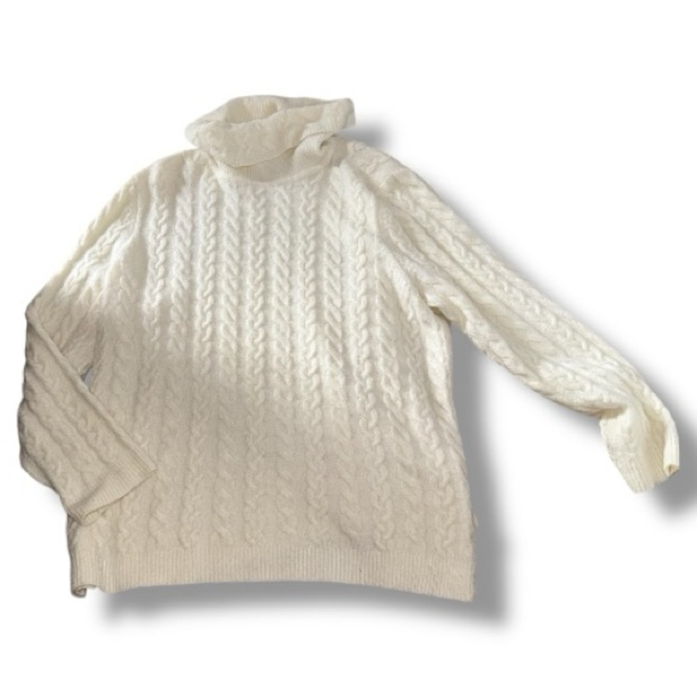 Talbots | Cream Cable Knit Turtleneck Sweater | XL (Petite)